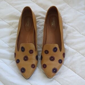 Pikolinos Yellow Loafers with Embroidered Design